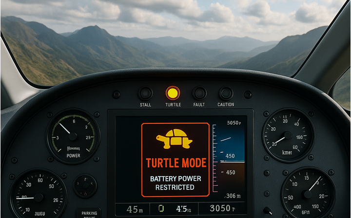 Turtle mode in electric airplane